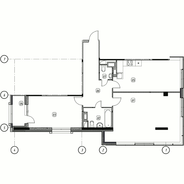 Планировка 2-комнатная, 89.90