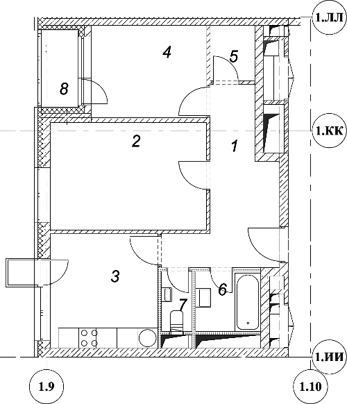 Планировка 2-комнатная, 53.10
