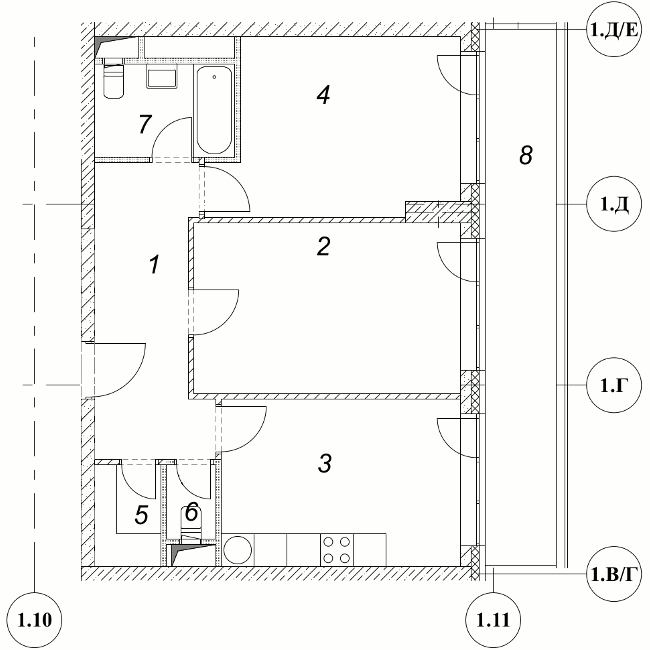 Планировка 2-комнатная, 73.20
