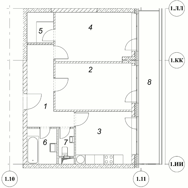 Планировка 2-комнатная, 73.50