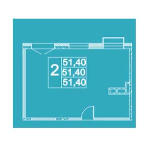 Планировка 2-комнатная, 51.4
