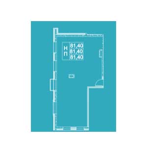Планировка 3-комнатная, 81.4
